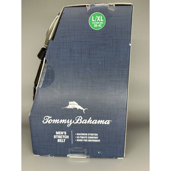 Tommy Bahama Stretch Men's Braided Woven Belt L/XL 38-42 NEW IN BOX Black/Blue - Picture 2 of 6
